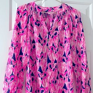 Lily Pulitzer size small long sleeve satin